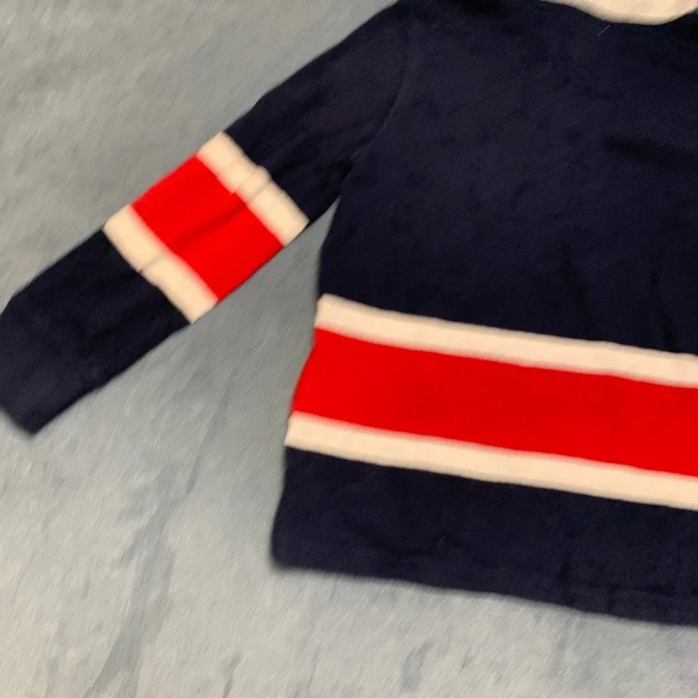Gap Kids Hoodie Boys XS Multicolor Colorblock Henley Neck Side Slit High Low Hem